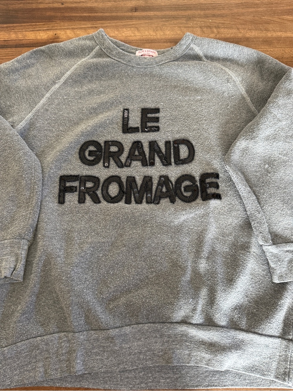 Bow & Drape Gray 'Le Grand Fromage' Crewneck Sweatshirt